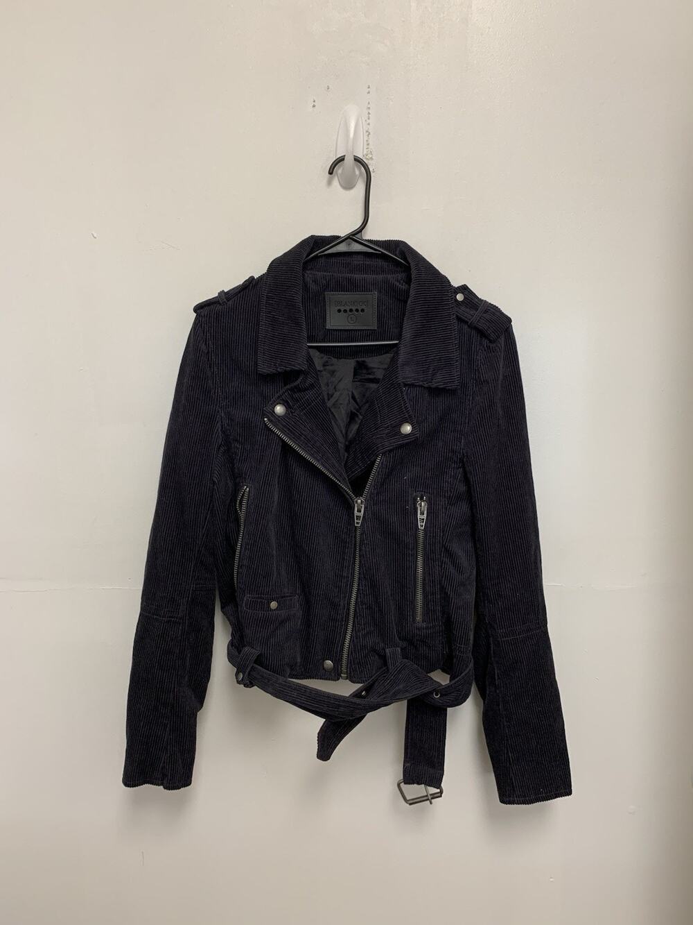 BLANK NYC Corduroy Punk Hippie Moto Biker Motorcycle Jacket Large